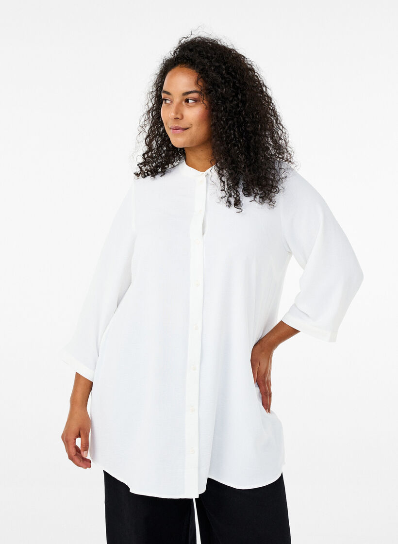 Tunika med 3/4-ermer, Vanilje, Model image number 0