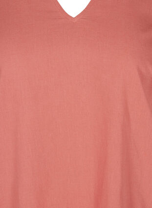 Kortermet kjole i bomullsmiks med lin, Canyon Rose, Packshot image number 2