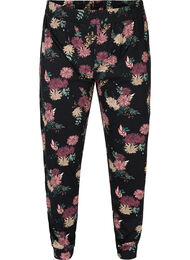 Mønstrete pysjamasbukser i økologisk bomull, Black AOP Flower