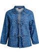 Denimjakke med knytelukking og lommer, Blue Denim Destroy, Packshot image number 0