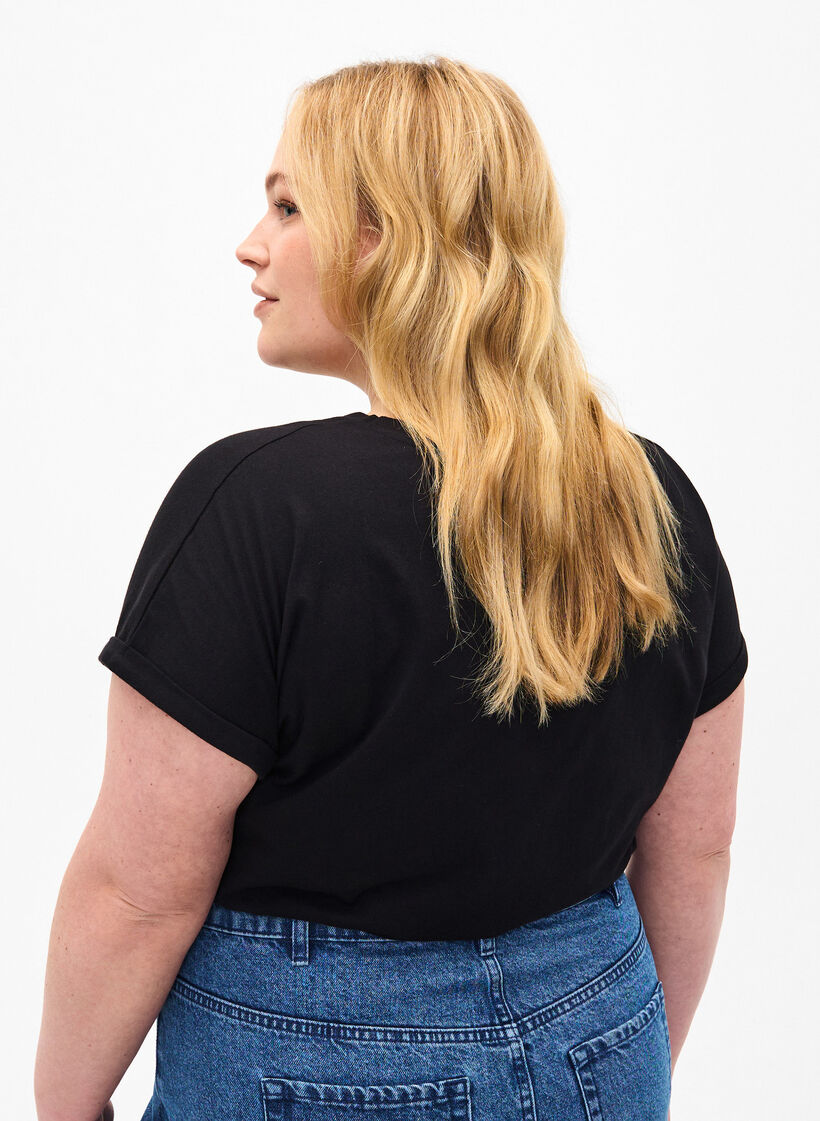 T-skjorte i økologisk bomull med gulltrykk, Black W. Free, Model image number 1