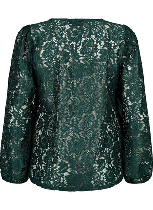 FLASH – Bluse med lange ermer og blonder, Scarab, Packshot image number 1