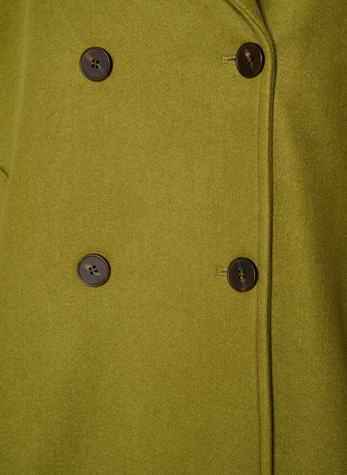 Kort k&aring;pe med dobbeltradede knapper, Gr&oslash;nn, Packshot image number 2
