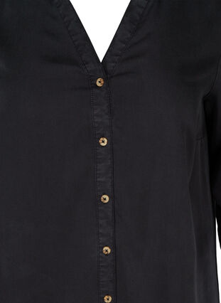 Skjortekjole med 3/4 ermer, Black, Packshot image number 2