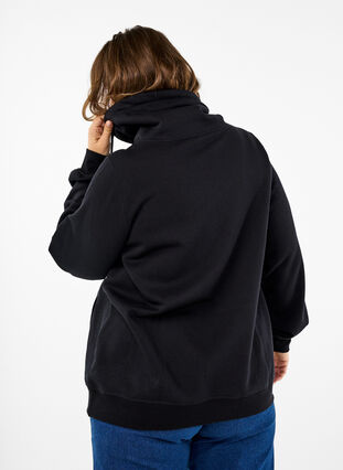 Zizzi FLASH - Genser med høy krage, Black, Model image number 1