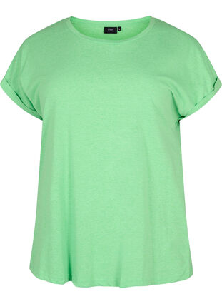 Neonfarget T-skjorte i bomull, Neon Green, Packshot image number 0