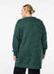 FLASH - Lang ribbestrikket cardigan med lommer, Grønn, Model image number 2