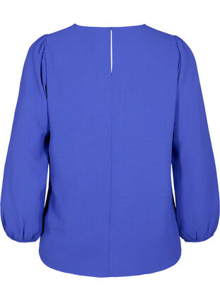 Bluse med puffermer, Royal Blue, Packshot image number 1