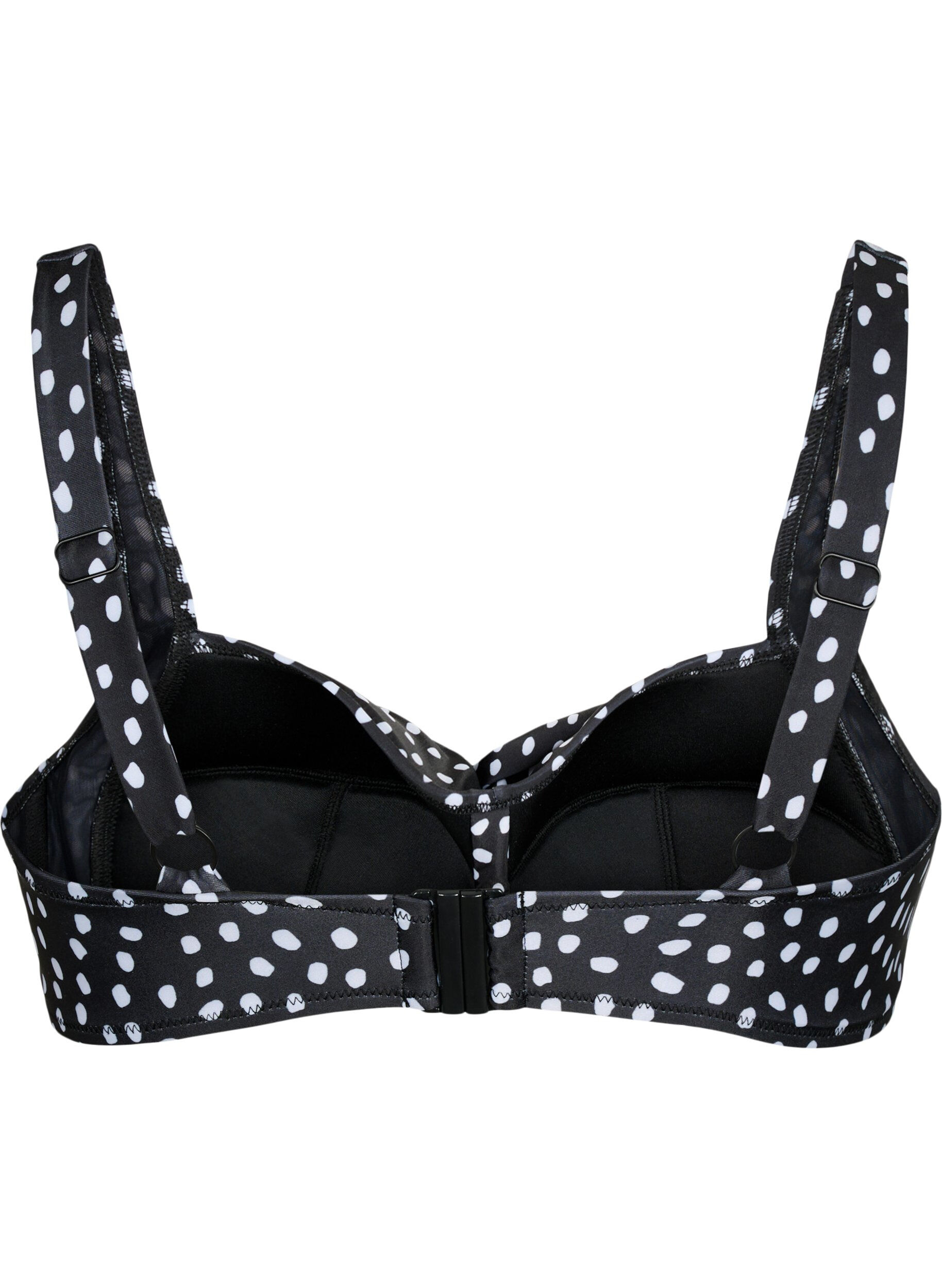 Zizzi M&oslash;nstrete bikinioverdel, Black White Dot, Packshot image number 1