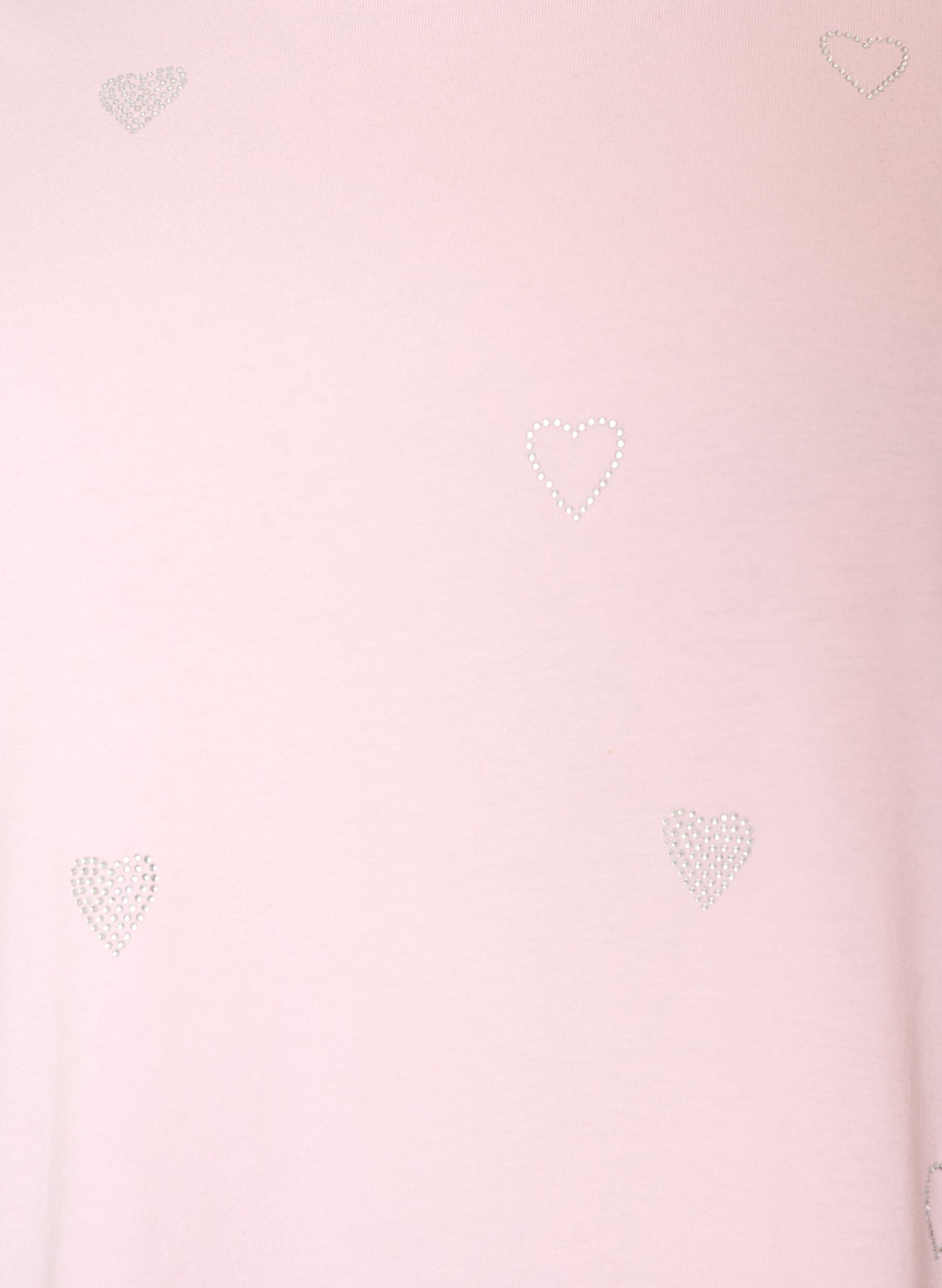 ZizziT-skjorte i &oslash;kologisk bomull med hjerter, Rosa, Packshot image number 2