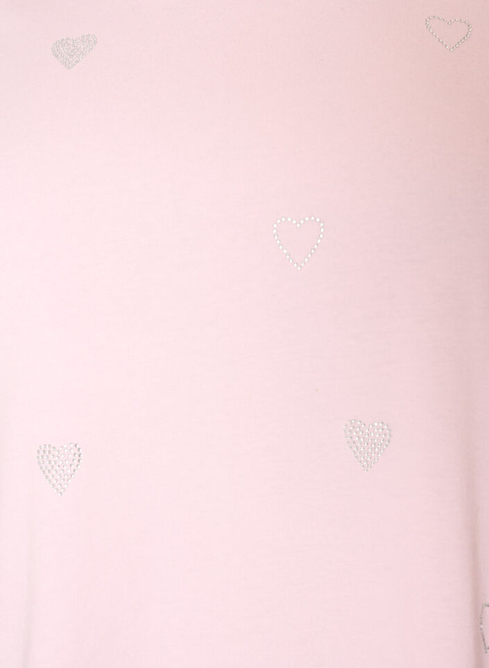 T-skjorte i &oslash;kologisk bomull med hjerter, Rosa, Packshot image number 2
