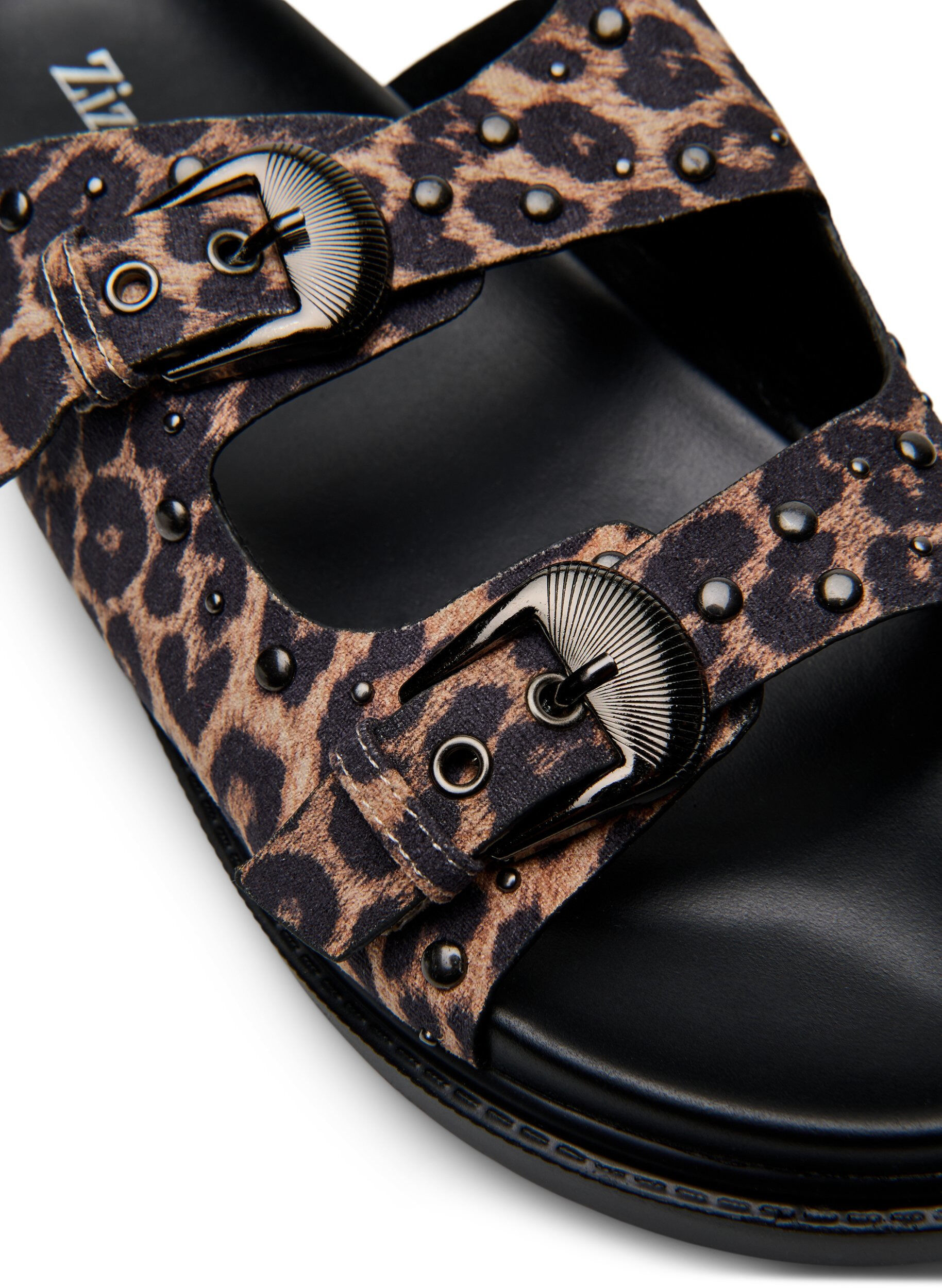 Zizzi Wide fit - Sandal med nagler, Brun, Packshot image number 3