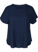 Kortermet bluse med rund hals, Bl&aring;, Packshot image number 0
