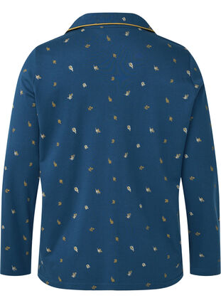 Zizzi Nattskjorte i bomull, Blue Opal AOP, Packshot image number 1