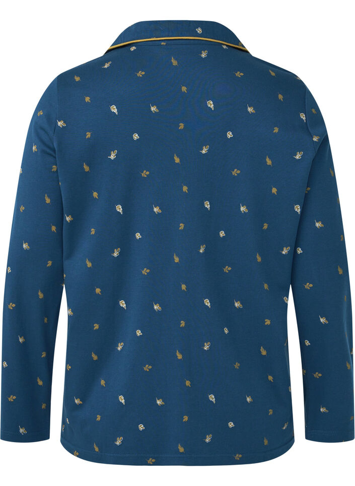 Nattskjorte i bomull, Blue Opal AOP, Packshot image number 1