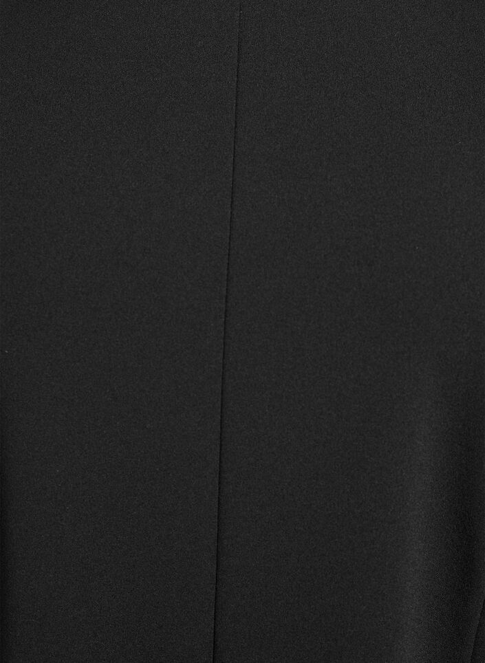 Kort A-linje jersey kjole med 3/4 ermer, Svart, Packshot image number 2