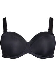 Formpresset BH i mikrofiber med satengdetalj, Black