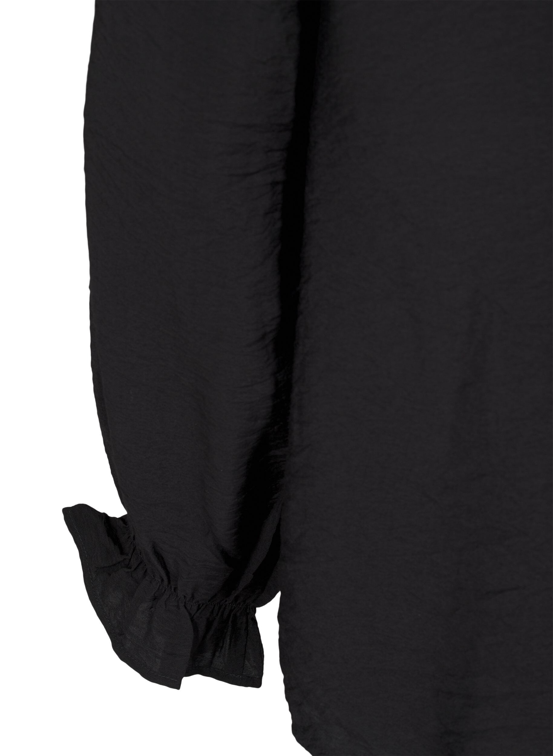 Zizzi Langermet bluse med V-hals, Black, Packshot image number 3