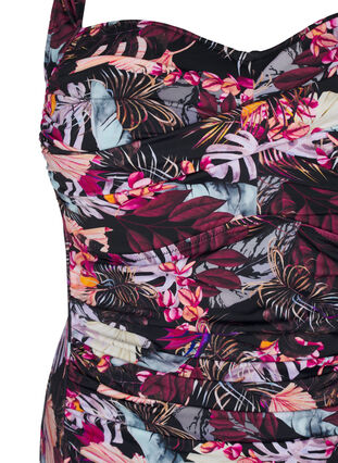 Zizzi Polstret badedrakt med trykk, Rød, Packshot image number 2