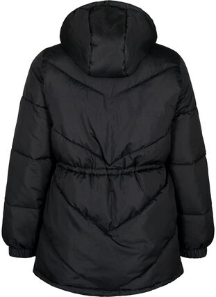 Vinterboblejakke med hette, Black, Packshot image number 1