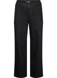 Jeans med høy midje og vide ben, Black