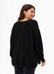 Strikket bluse med Raglan-ermer, Black, Model image number 1