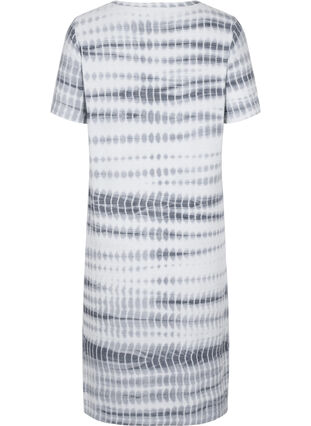 Zizzi Kortermet viskosekjole med tie-dye mønster, White, Black Tie Dye, Packshot image number 1