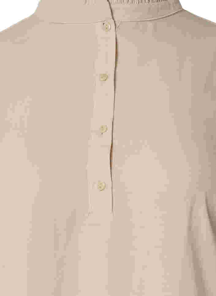 Langermet tunika med volangkrage, Warm Off-white, Packshot image number 2