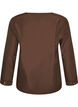 Skjortebluse med broderie anglaise, Brun, Packshot image number 1