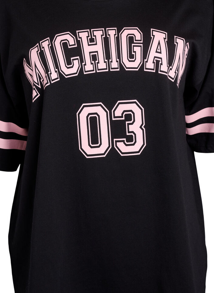 Sporty oversized college T-skjorte, Svart, Packshot image number 2