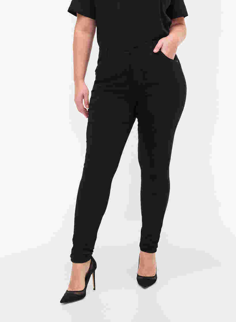 Slim fit bukser med lommer, Black, Model image number 3