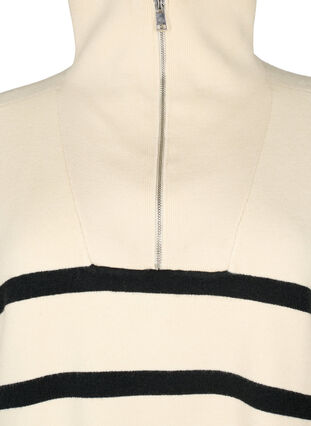 Pullover med striper og høy krage	, Birch w. Black, Packshot image number 2