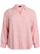 Langermet bluse i bomullsmusselin med broderte motiver, Rosa, Packshot image number 0