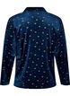 Velour pyjamas-skjorte med all-over trykk, Bl&aring;, Packshot image number 1