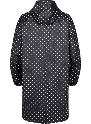 Zizzi Prikkete regnjakke med hette, Black W/White Dot, Packshot image number 1