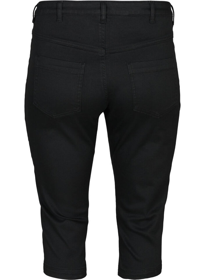 Slim fit Emily caprijeans, Svart, Packshot image number 1