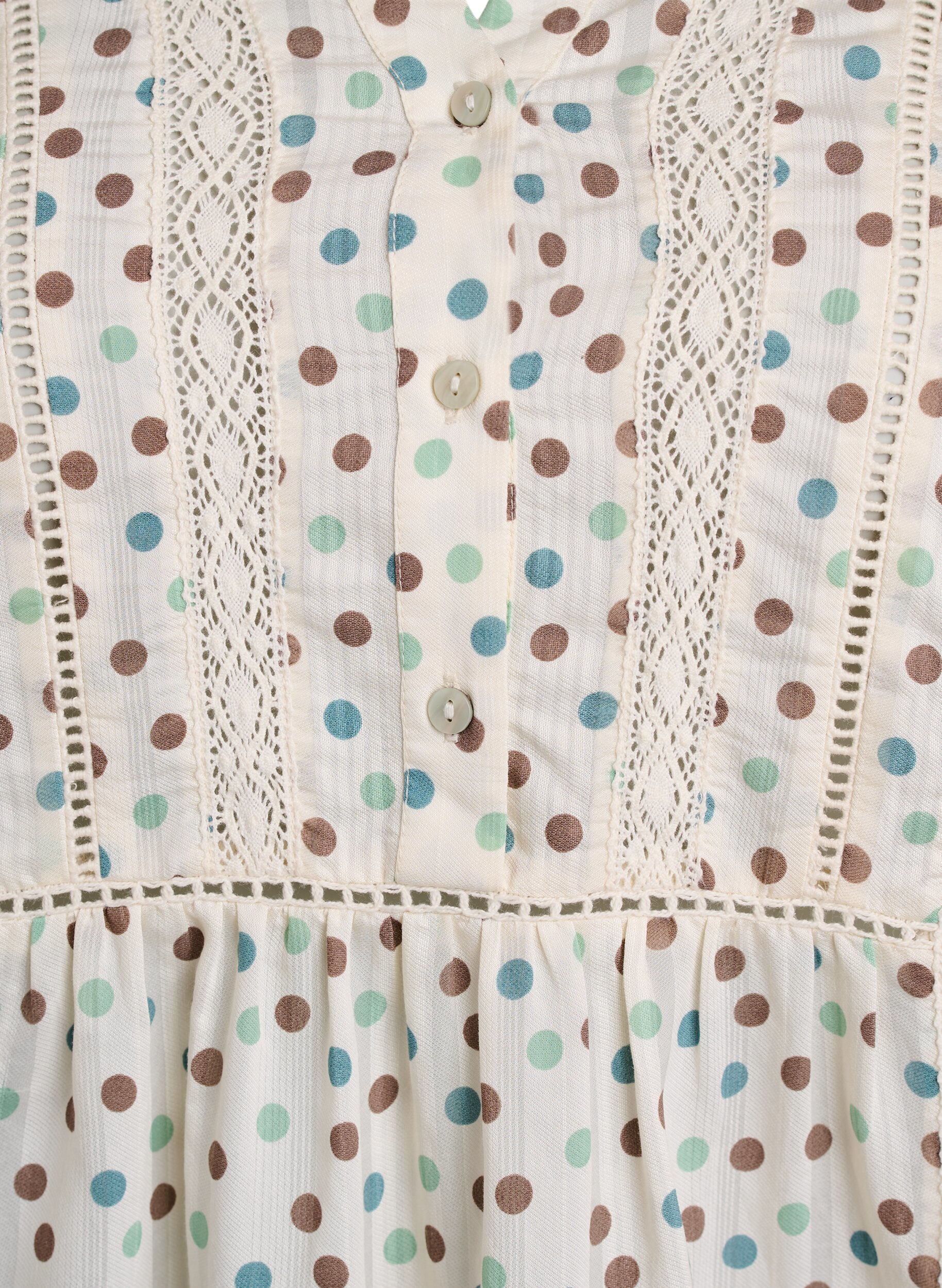 Zizzi Kort viskosekjole med blonderkant og A-formet snitt, Hvit, Packshot image number 2