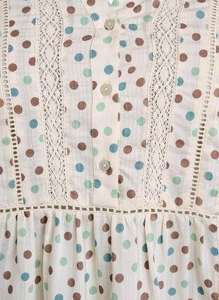 Zizzi Kort viskosekjole med blonderkant og A-formet snitt, Hvit, Packshot image number 2