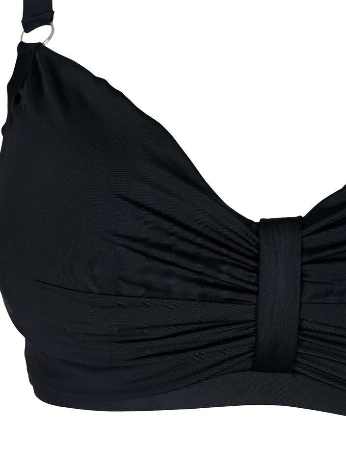 Bikinioverdel med spiler og drapering, Svart, Packshot image number 2