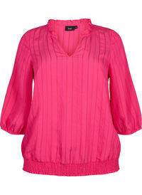 Viskosebluse med 3/4 ermer og smock