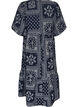 Ankellang kjole i viskose med paisley-trykk og korte ermer, Bl&aring;, Packshot image number 1