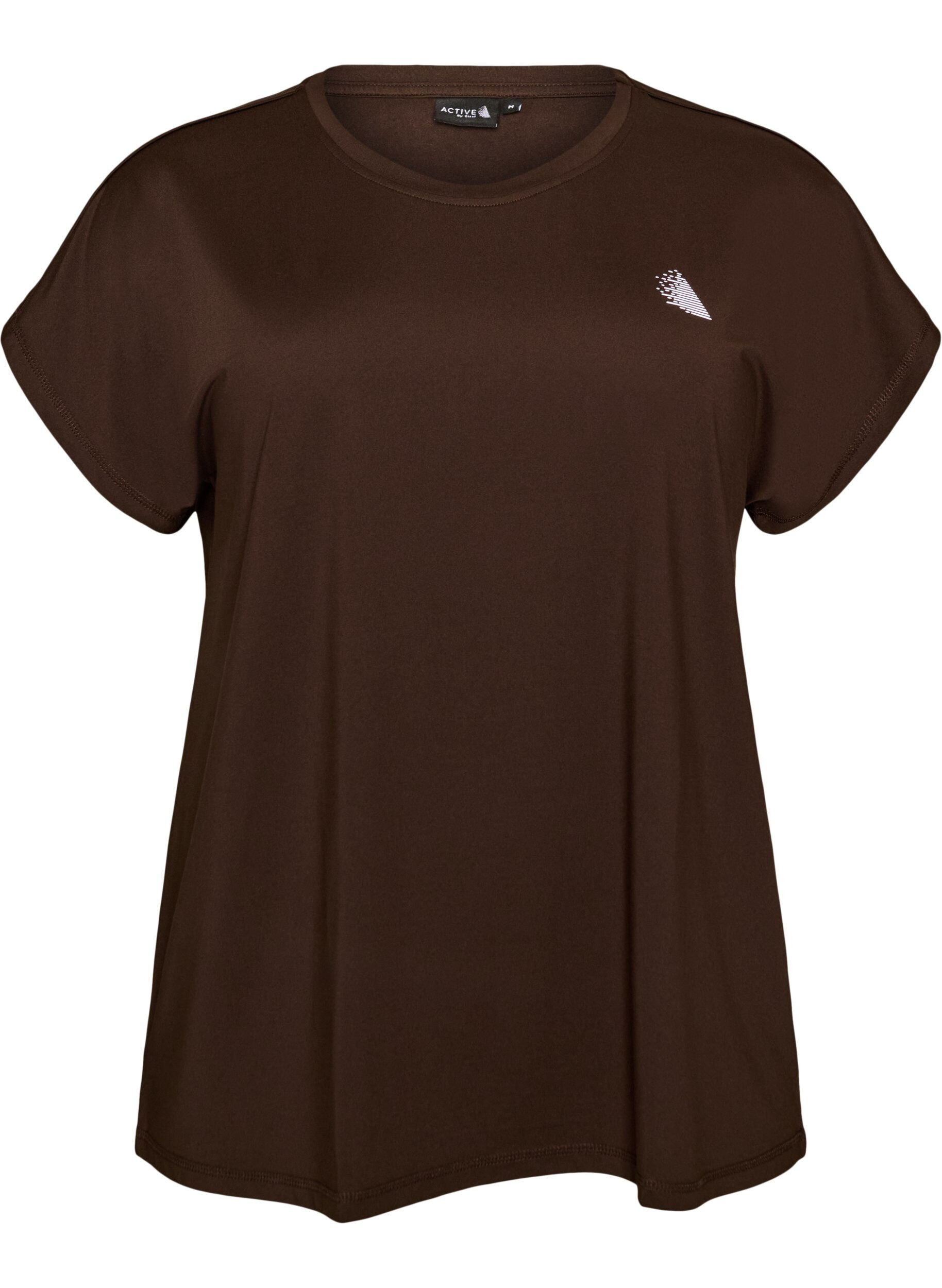 ZizziEnsfarget trenings-T-skjorte, Brun, Packshot image number 0