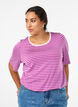 T-skjorte med TENCEL&trade; Lyocell og striper, Lilla, Model image number 0