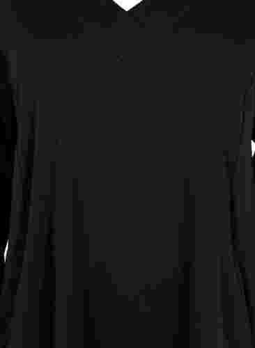 Kjole med V-hals, Black, Packshot image number 2