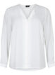 Ensfarget skjorte med v-hals, Bright White, Packshot image number 0