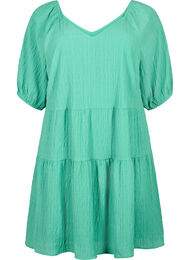 Kort kjole i A-fasong med v-hals, Deep Mint