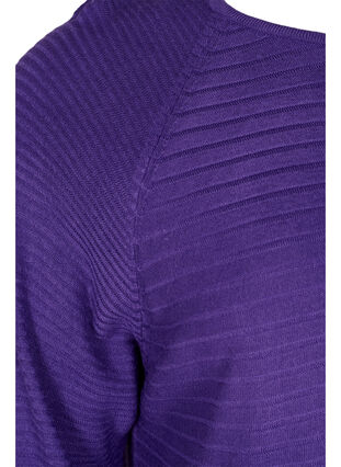 Strikkegenser med rund hals, Ultra Violet, Packshot image number 3