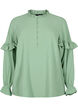 Bluse med volanger og knapper, Green Bay, Packshot image number 0