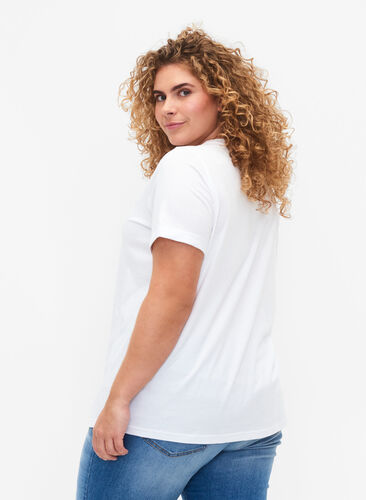 Basis T-skjorte i bomull, Bright White, Model image number 1