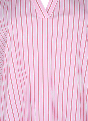 Stripete bluse med peplum og volangdetaljer, Pink Red Stripe, Packshot image number 2